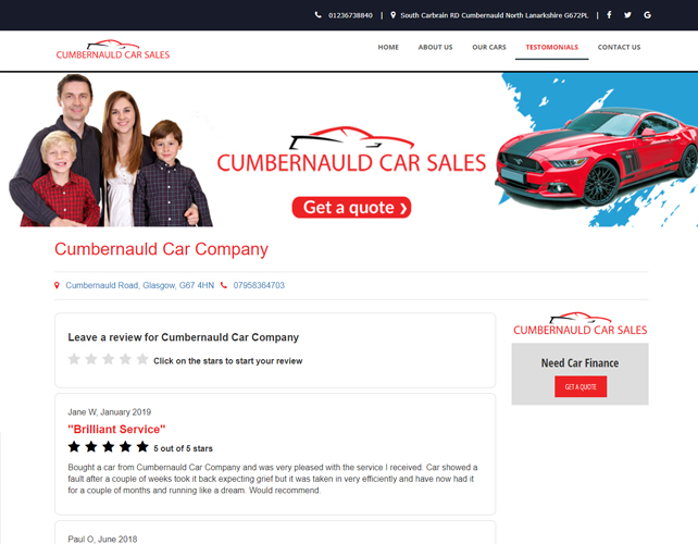 Used Car Dealer Website Design 